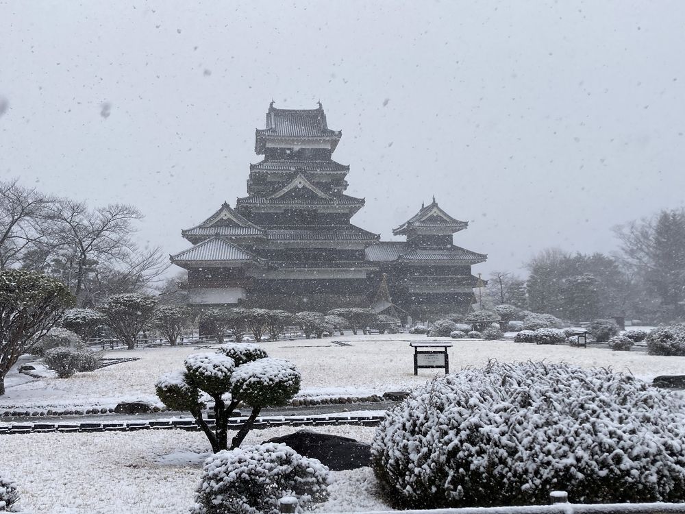 ▲雪の松本城▲